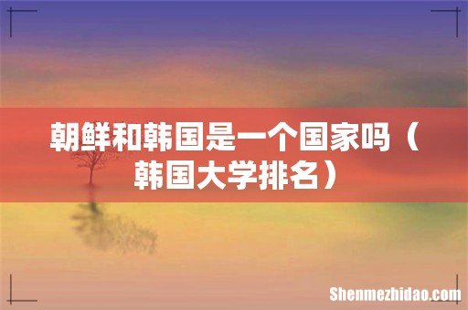 韩国大学排名 朝鲜和韩国是一个国家吗
