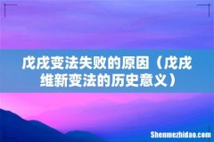 戊戌维新变法的历史意义 戊戌变法失败的原因