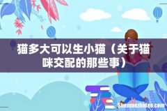 关于猫咪交配的那些事 猫多大可以生小猫