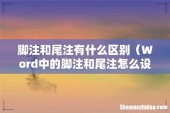 Word中的脚注和尾注怎么设置 脚注和尾注有什么区别