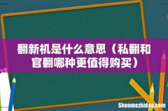 私翻和官翻哪种更值得购买 翻新机是什么意思