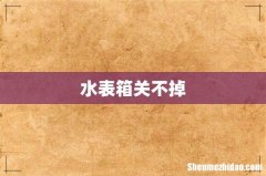 水表箱关不掉