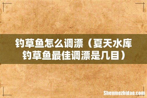 夏天水库钓草鱼最佳调漂是几目 钓草鱼怎么调漂
