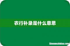 农行补录是什么意思