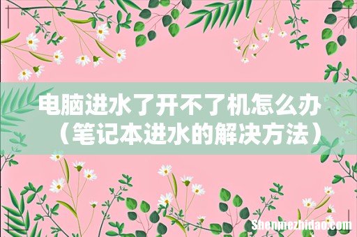 笔记本进水的解决方法 电脑进水了开不了机怎么办