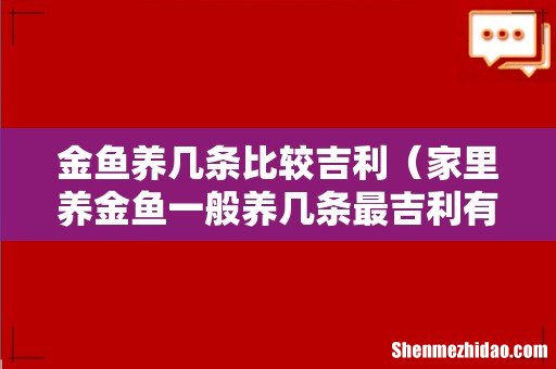 家里养金鱼一般养几条最吉利有财 金鱼养几条比较吉利
