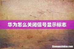 华为怎么关闭信号显示标志