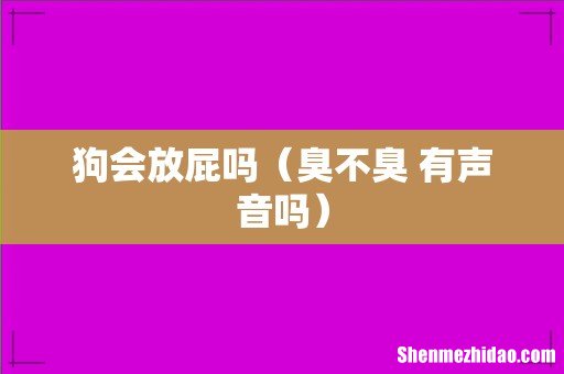 臭不臭 有声音吗 狗会放屁吗