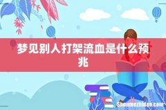 梦见别人打架流血是什么预兆