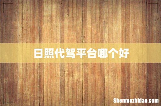 日照代驾平台哪个好