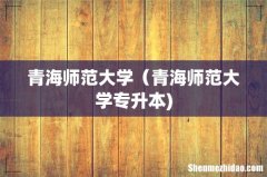 青海师范大学（青海师范大学专升本)