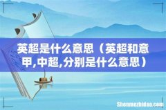 英超和意甲,中超,分别是什么意思 英超是什么意思