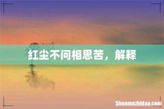 红尘不问相思苦，解释
