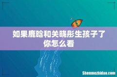 如果鹿晗和关晓彤生孩子了你怎么看