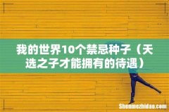 天选之子才能拥有的待遇 我的世界10个禁忌种子