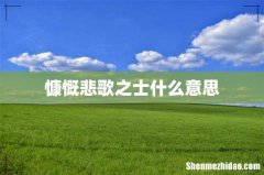 慷慨悲歌之士什么意思