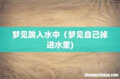 梦见跳入水中（梦见自己掉进水里)