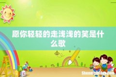 愿你轻轻的走浅浅的笑是什么歌