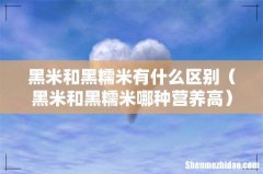 黑米和黑糯米哪种营养高 黑米和黑糯米有什么区别