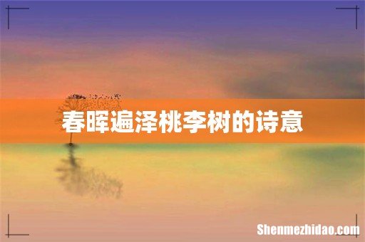 春晖遍泽桃李树的诗意
