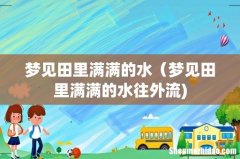 梦见田里满满的水（梦见田里满满的水往外流)