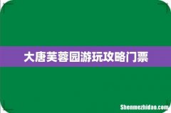 大唐芙蓉园游玩攻略门票