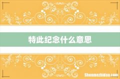 特此纪念什么意思