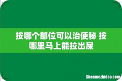 按哪个部位可以治便秘 按哪里马上能拉出屎