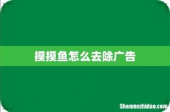 摸摸鱼怎么去除广告