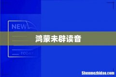 鸿蒙未辟读音