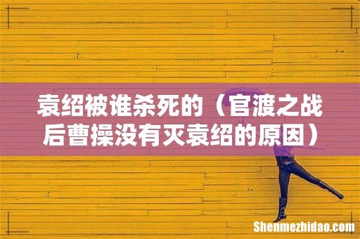 官渡之战后曹操没有灭袁绍的原因 袁绍被谁杀死的