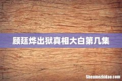 顾廷烨出狱真相大白第几集
