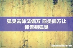 狐臭去除法偏方 四类偏方让你告别狐臭
