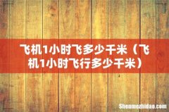 飞机1小时飞行多少千米 飞机1小时飞多少千米