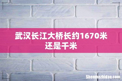 武汉长江大桥长约1670米还是千米