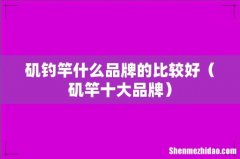 矶竿十大品牌 矶钓竿什么品牌的比较好