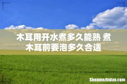 木耳用开水煮多久能熟 煮木耳前要泡多久合适