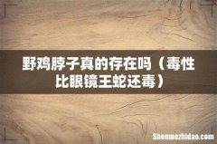 毒性比眼镜王蛇还毒 野鸡脖子真的存在吗