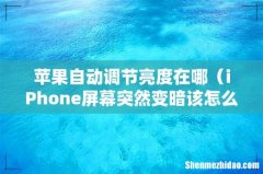 iPhone屏幕突然变暗该怎么办 苹果自动调节亮度在哪