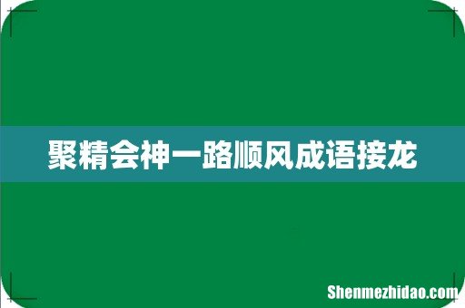 聚精会神一路顺风成语接龙