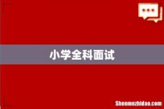 小学全科面试