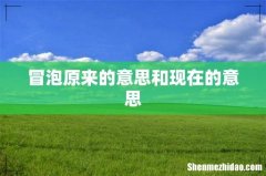 冒泡原来的意思和现在的意思