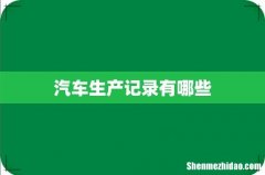 汽车生产记录有哪些