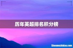 历年英超排名积分榜
