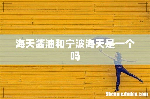 海天酱油和宁波海天是一个吗