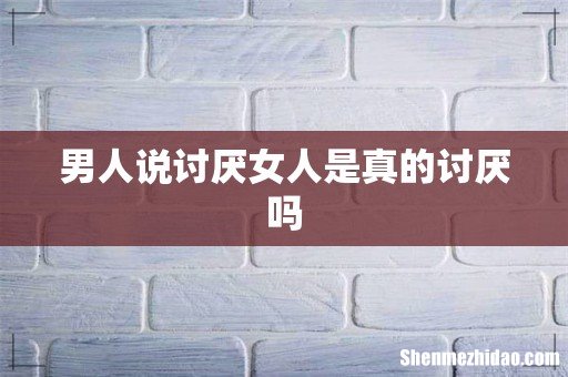 男人说讨厌女人是真的讨厌吗
