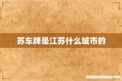 苏车牌是江苏什么城市的