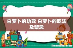 白萝卜的功效 白萝卜的吃法及禁忌