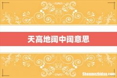 天高地阔中阔意思