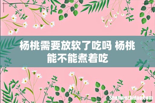 杨桃需要放软了吃吗 杨桃能不能煮着吃